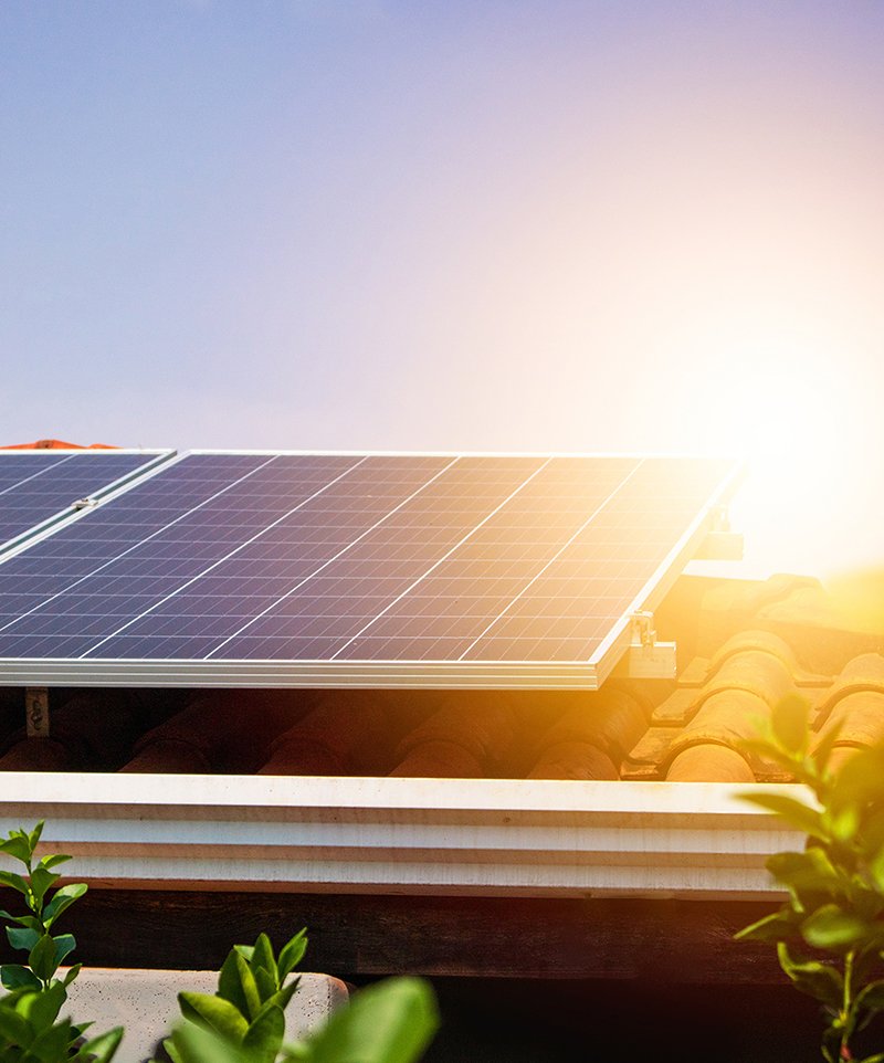 Solar panels installed on a residential rooftop